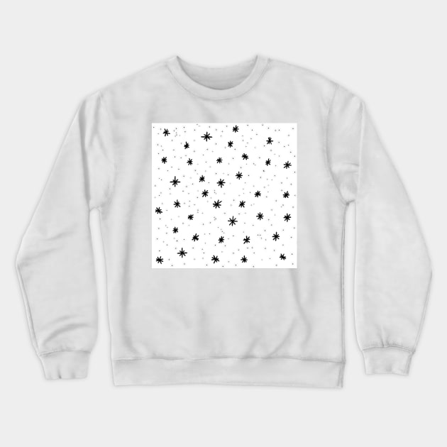 Dots and stars in black and white Crewneck Sweatshirt by bigmoments